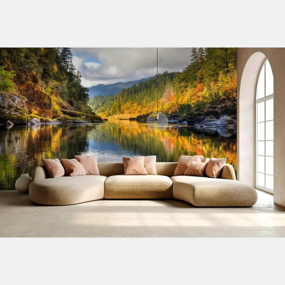Fototapete Rogue River herbstliche spiegelungen – Pixers®