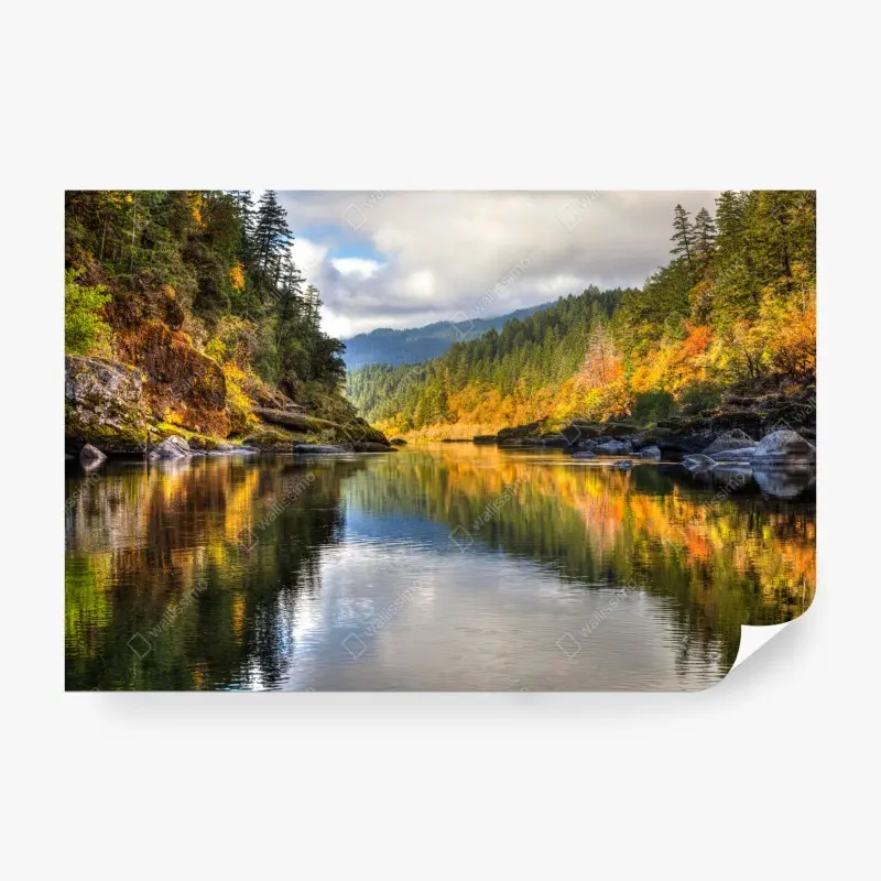 Fototapete Rogue River herbstliche spiegelungen