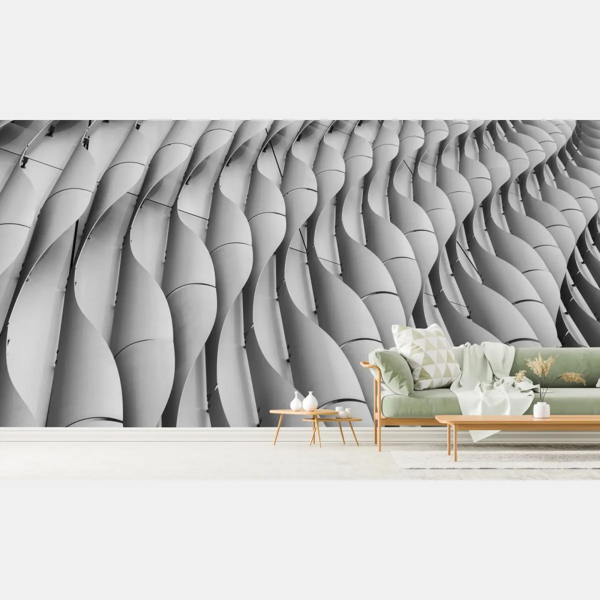 Fototapete gewelltes architekturmotiv in graustufen – Pixers®