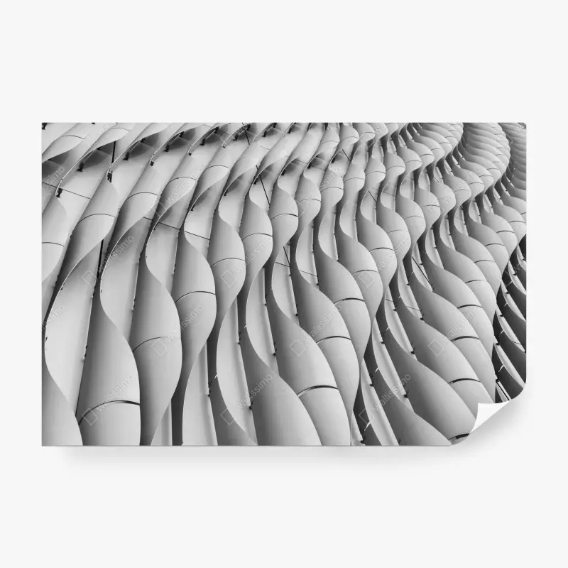 Fototapete gewelltes architekturmotiv in graustufen