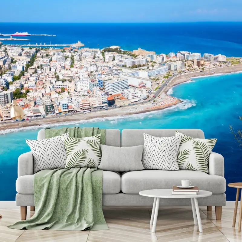 Fototapete luftpanorama der küste von Rhodos