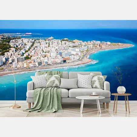 Fototapete luftpanorama der küste von Rhodos – Pixers®