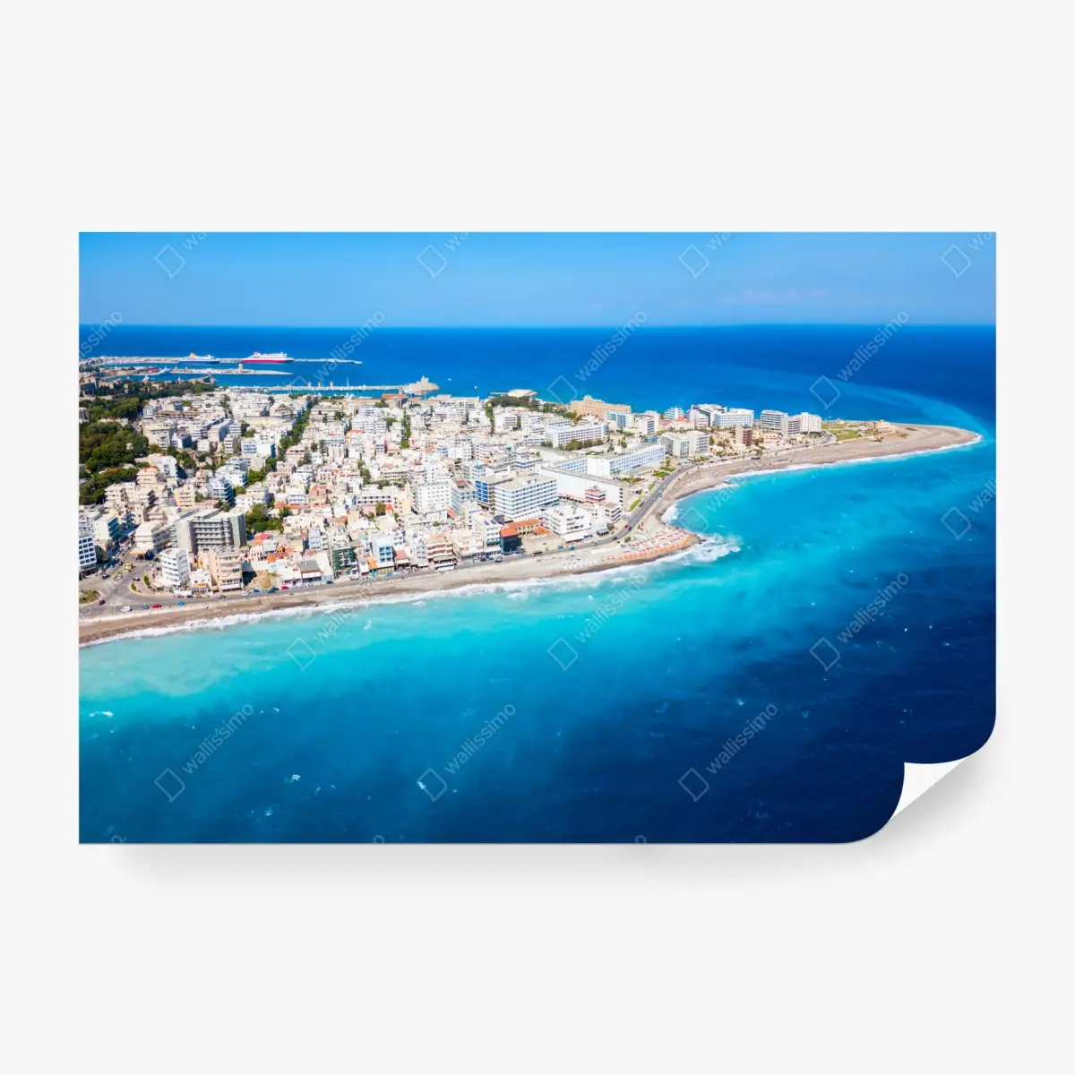 Fototapete luftpanorama der küste von Rhodos – Pixers®