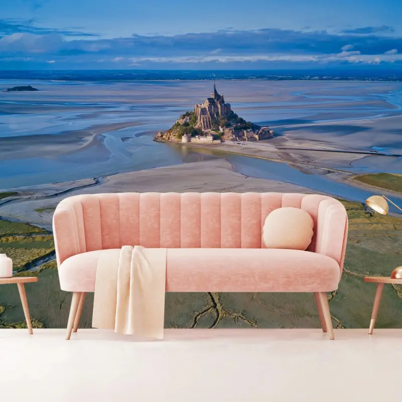 Fototapete Mont Saint-Michel luftaufnahme