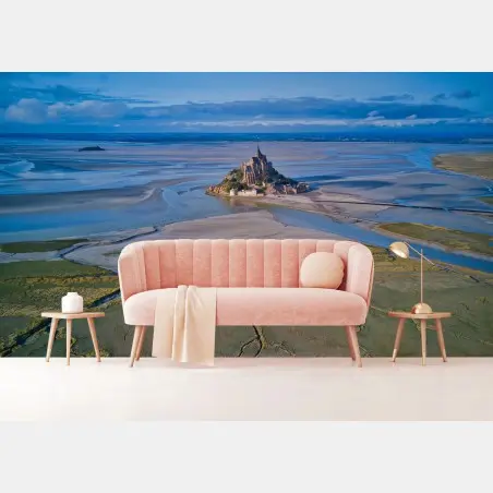 Fototapete Mont Saint-Michel luftaufnahme – Pixers®