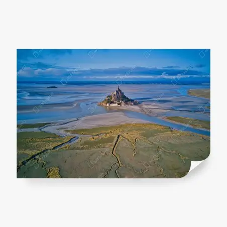 Fototapete Mont Saint-Michel luftaufnahme – Pixers®