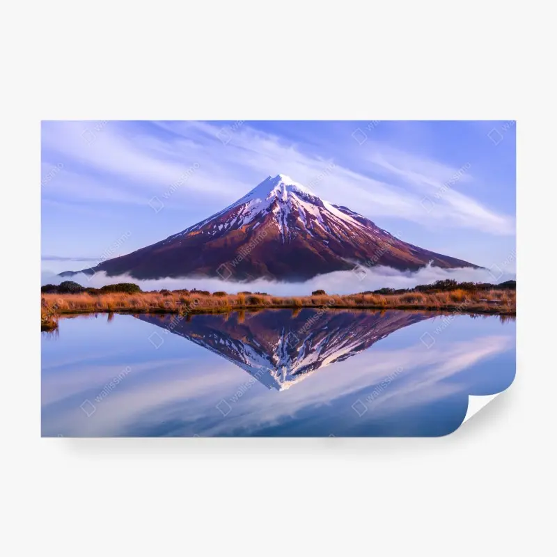 Fototapete majestätische bergspiegelung bei sonnenaufgang