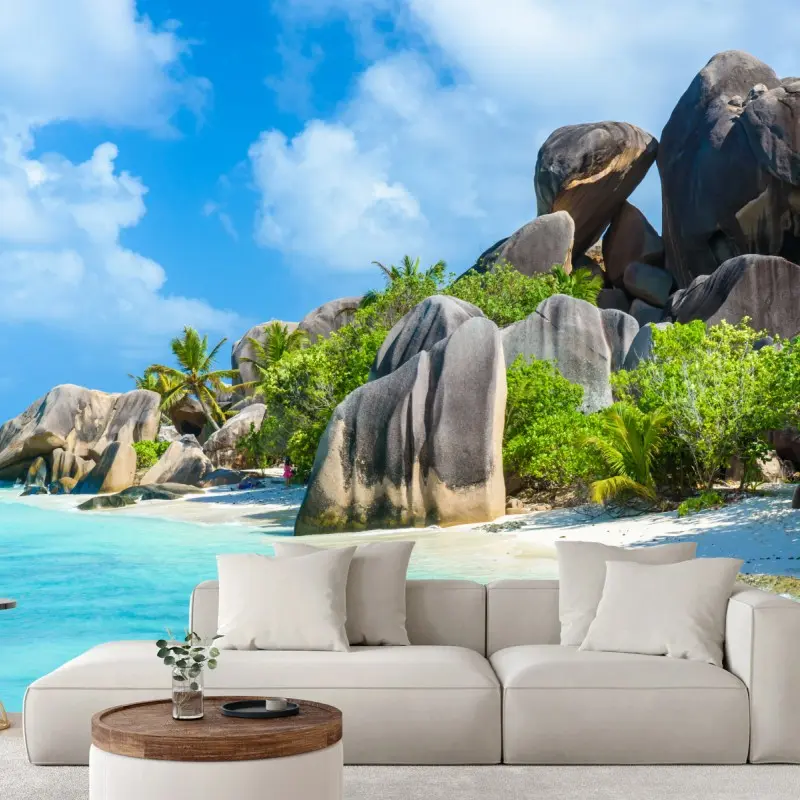 Fototapete strand Anse Source d'Argent, La Digue