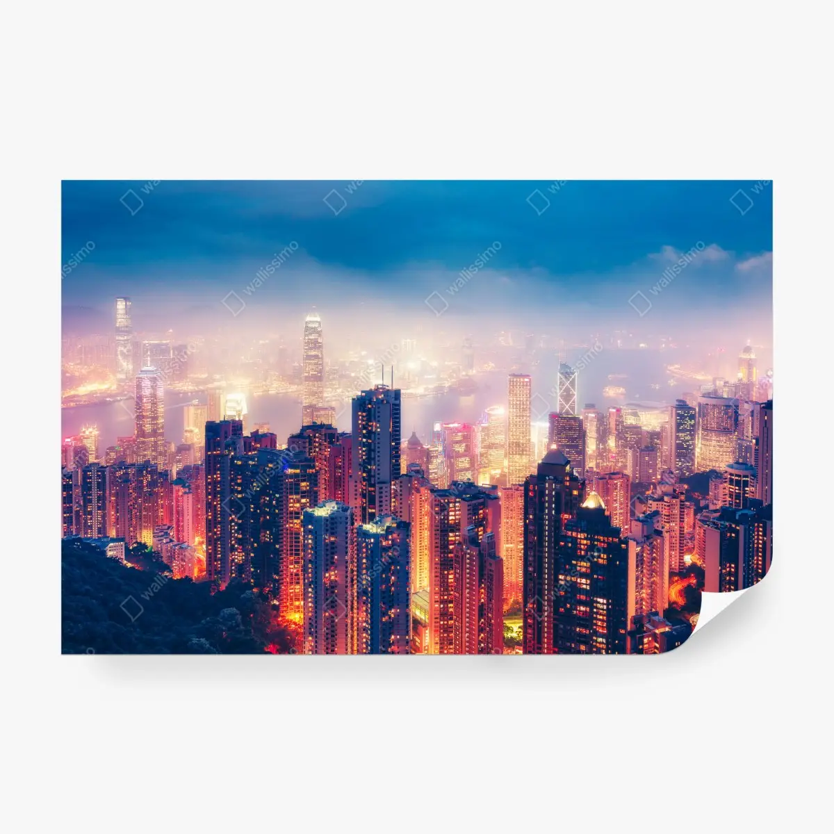 Fototapete Hongkong nächtliche skyline vom Victoria Peak – Pixers®