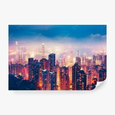 Fototapete Hongkong nächtliche skyline vom Victoria Peak – Pixers®