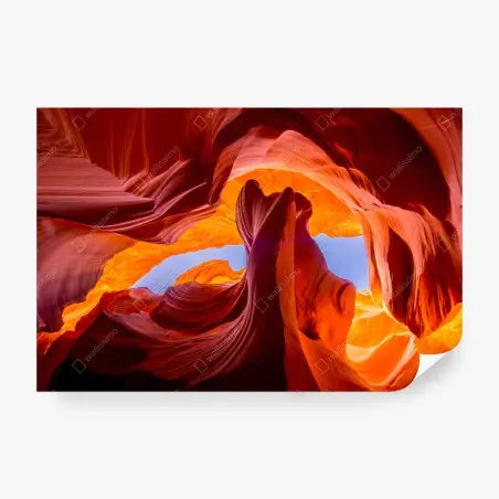 Fototapete sonnenbeleuchteter sandsteincanyon mit lebendigen kurven – Pixers®