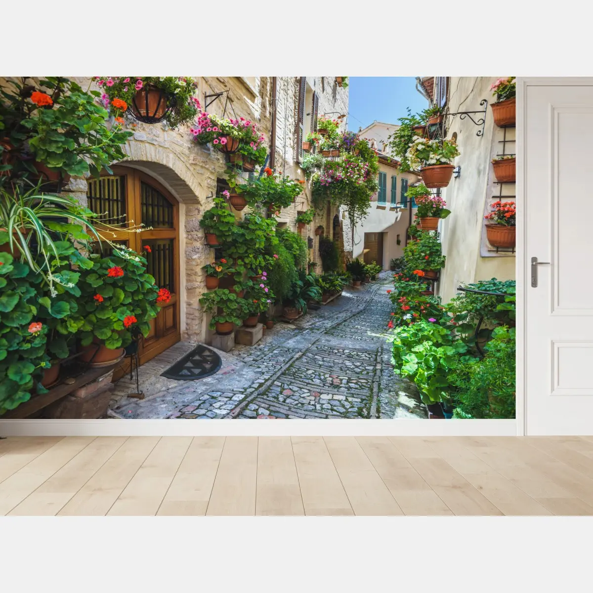 Fototapete charmante gasse in Spello, Italien – Pixers®