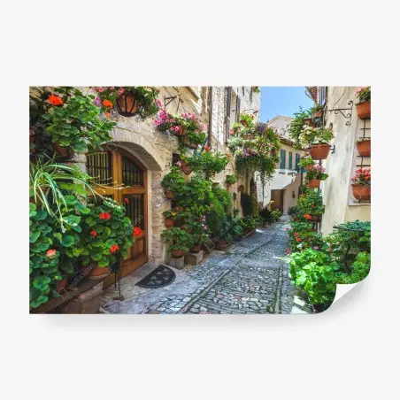 Fototapete charmante gasse in Spello, Italien – Pixers®