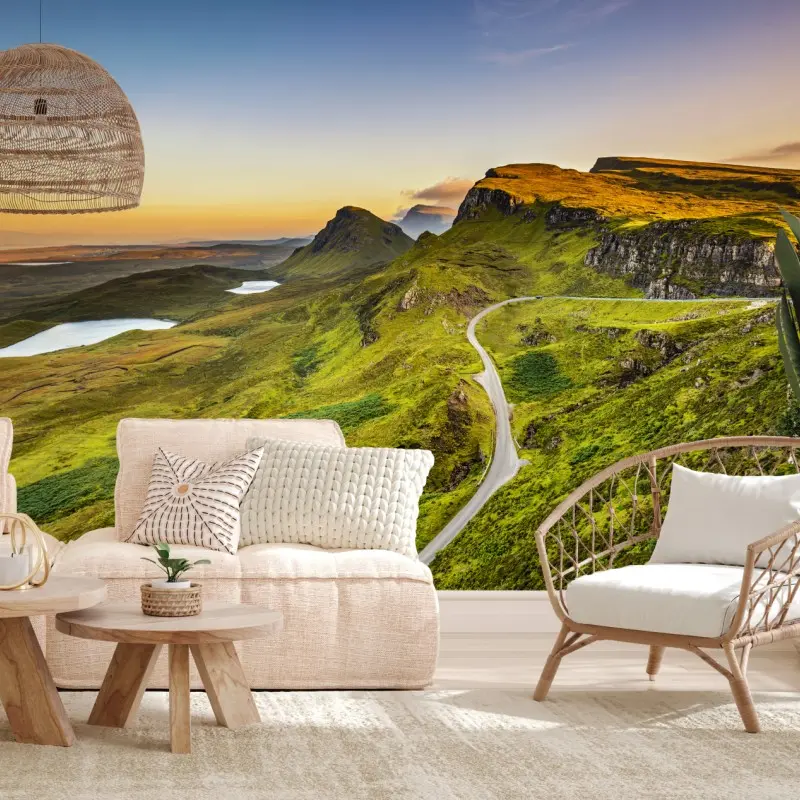 Fototapete sonnenuntergang über Quiraing, Isle of Skye