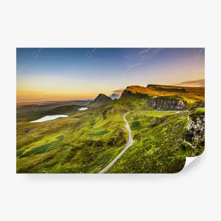 Fototapete sonnenuntergang über Quiraing, Isle of Skye – Pixers®