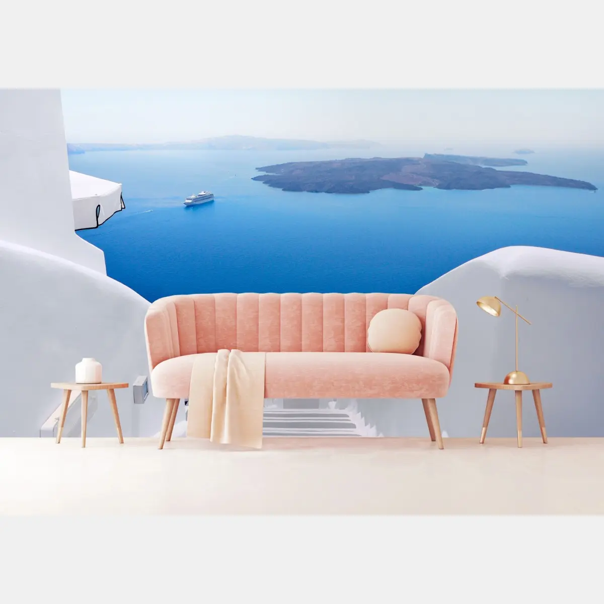 Fototapete Santorini weiße treppen zum meer – Pixers®