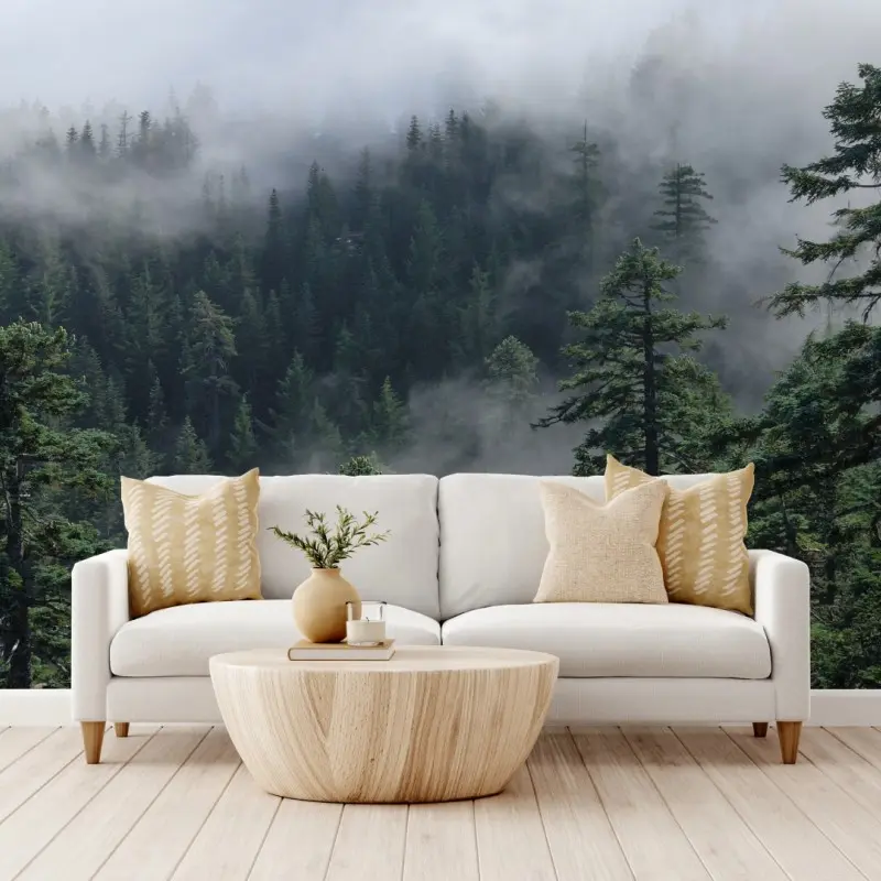 Fototapete nebliger wald vom Larch Mount, Oregon