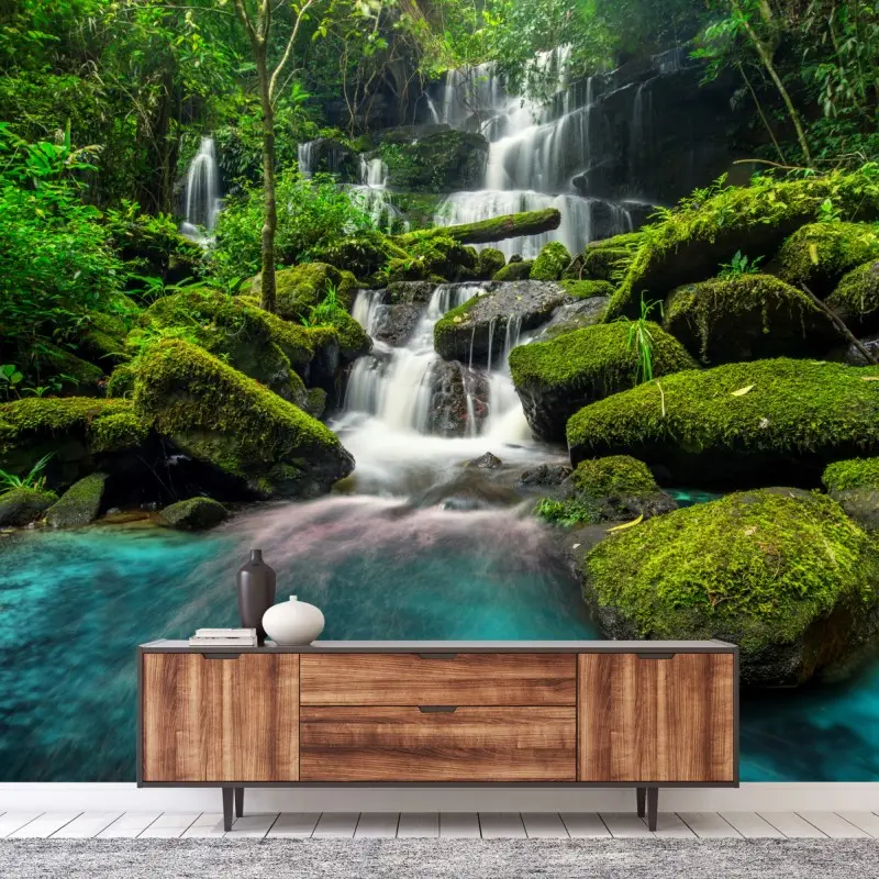 Fototapete ruhiger wasserfall in Phu Tub Berk, Thailand
