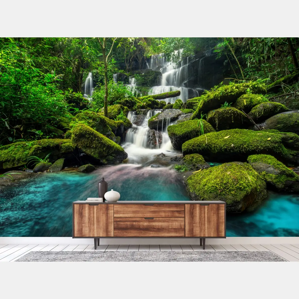 Fototapete ruhiger wasserfall in Phu Tub Berk, Thailand – Pixers®