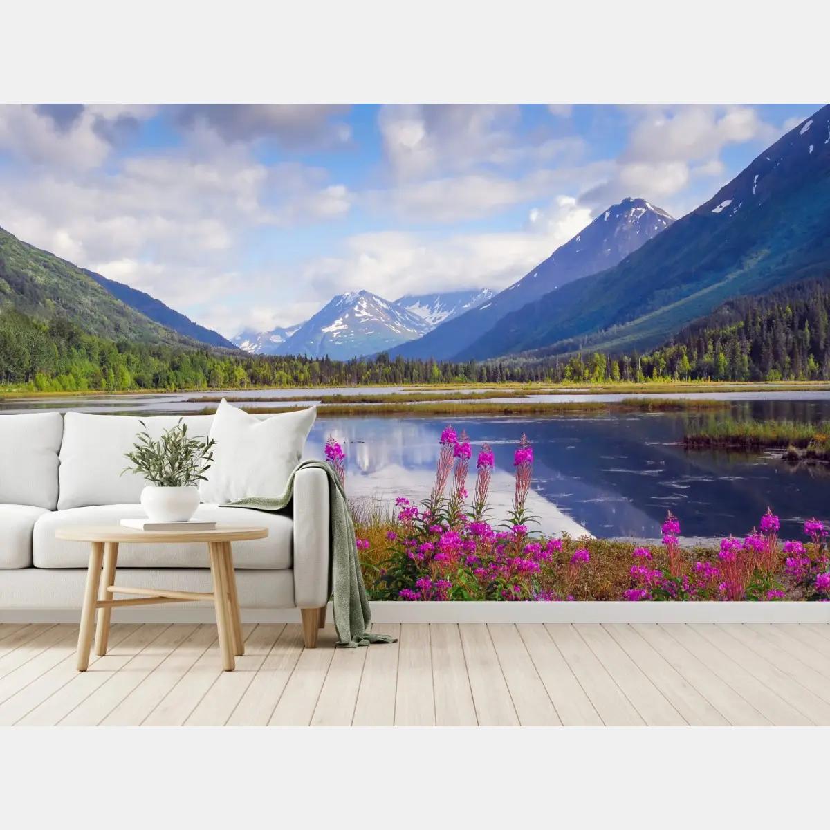 Fototapete Tern Lake spiegelungen, berglandschaft aus Alaska – Pixers®