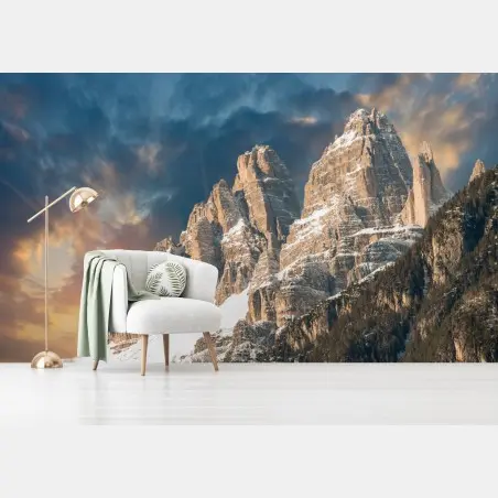 Fototapete dramatischer sonnenuntergang über den Dolomiten – Pixers®