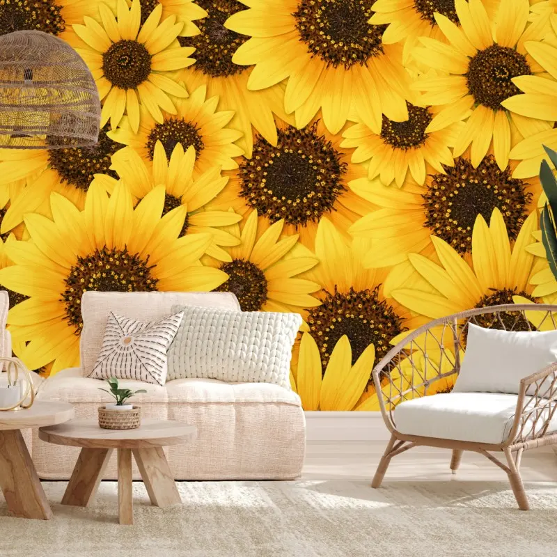 Fototapete goldene sonnenblumen
