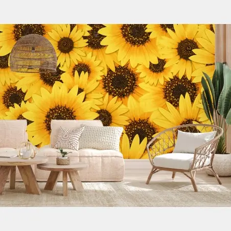Fototapete goldene sonnenblumen – Pixers®