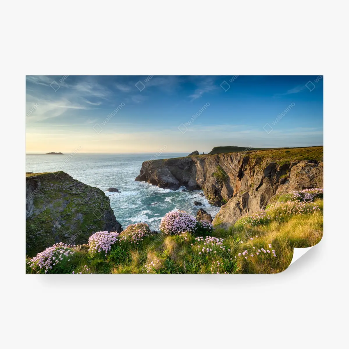 Fototapete küstenklippen in der goldenen stunde – Pixers®