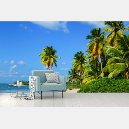 Fototapete tropischer palmenstrand – Pixers®