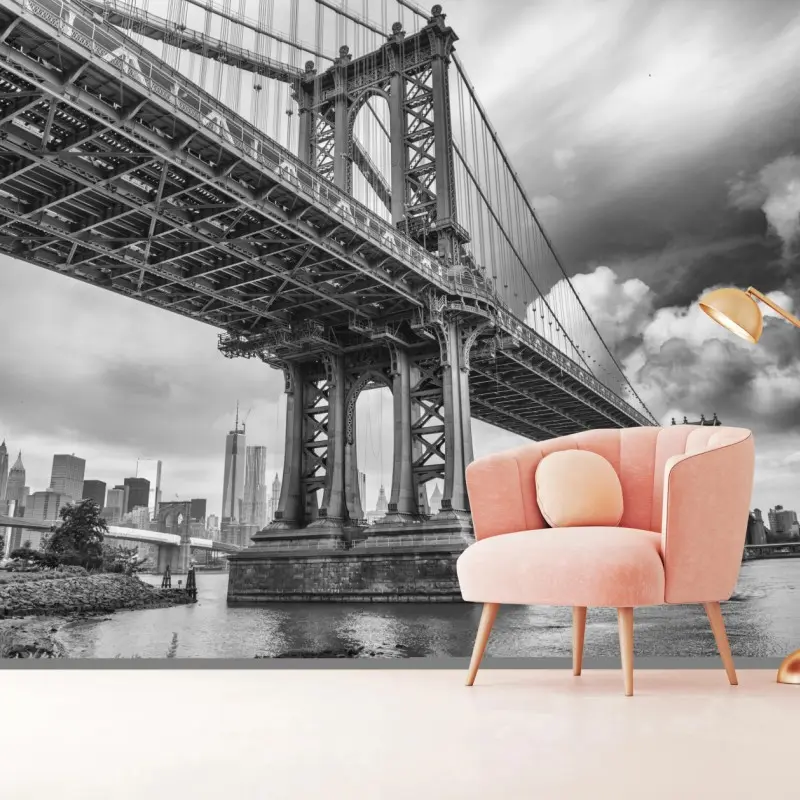 Fototapete blick auf die Manhattan Bridge und die skyline von New York