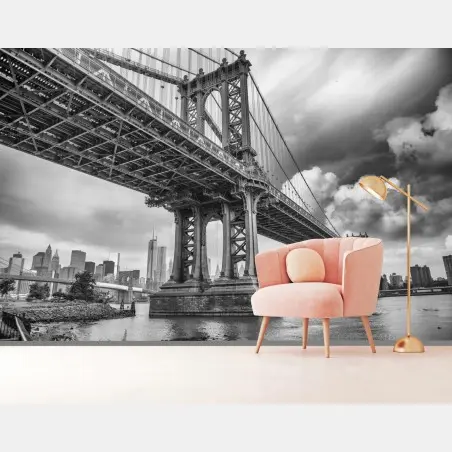 Fototapete blick auf die Manhattan Bridge und die skyline von New York – Pixers®