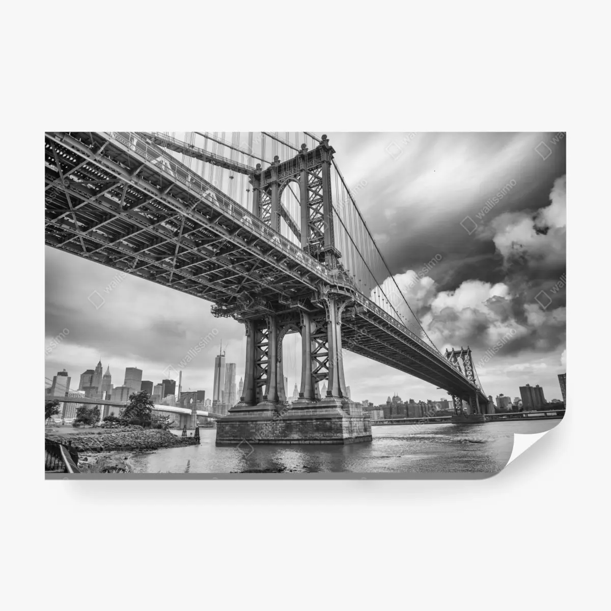 Fototapete blick auf die Manhattan Bridge und die skyline von New York – Pixers®