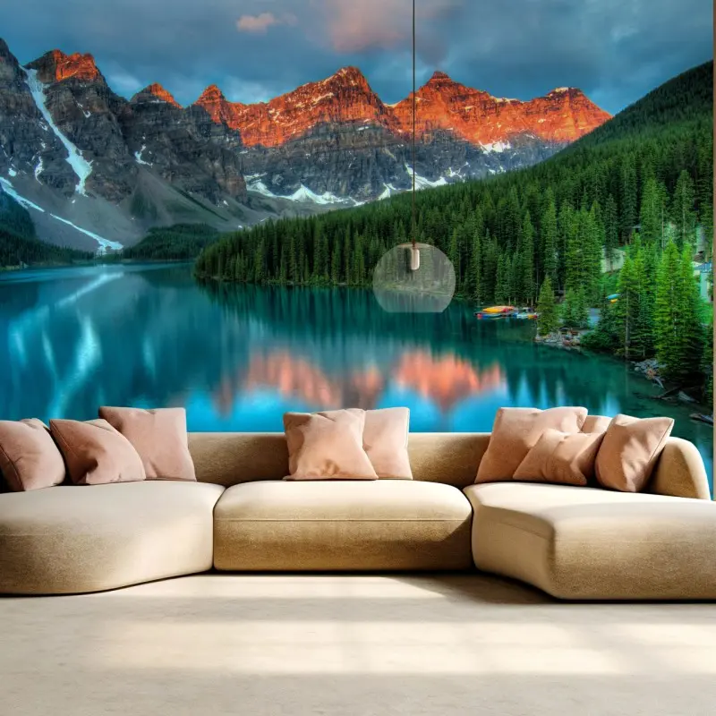 Fototapete Moraine Lake sonnenaufgang alpenglow