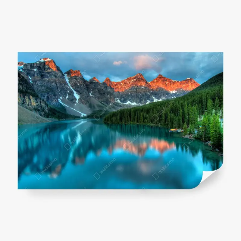 Fototapete Moraine Lake sonnenaufgang alpenglow