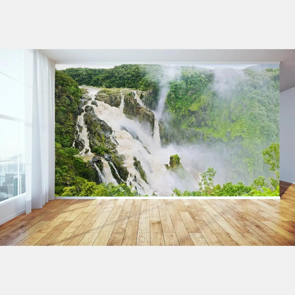 Fototapete wasserfall Barron Falls im regenwald – Pixers®