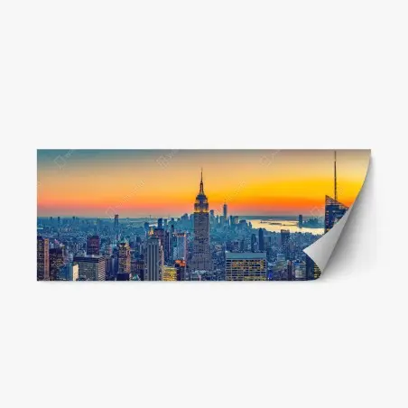 Repositionierbarer Aufkleber sonnenuntergang über New York – Pixers®