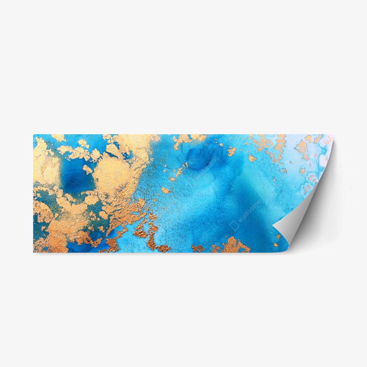 Repositionierbarer Aufkleber blau-gold abstrakte ozeantextur – Pixers®