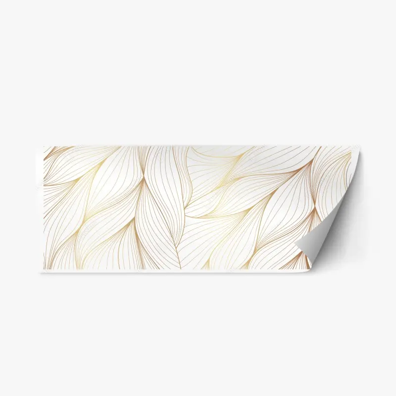 Repositionierbarer Aufkleber goldene fließende linien abstraktes design