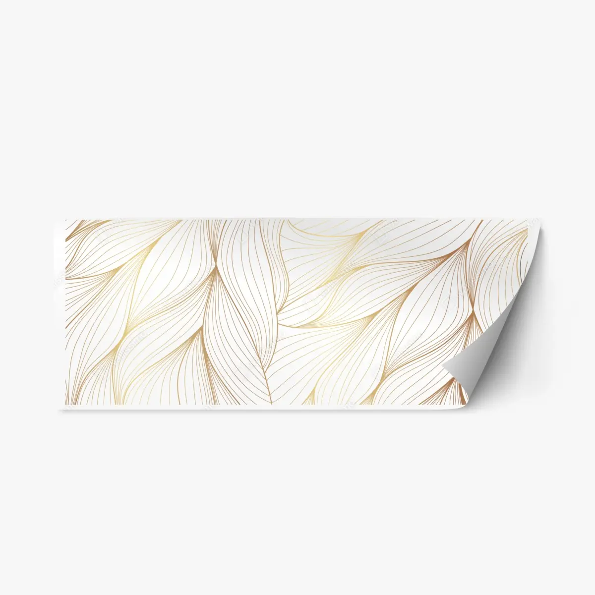 Repositionierbarer Aufkleber goldene fließende linien abstraktes design – Pixers®