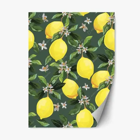 Repositionierbarer Aufkleber botanisches zitronenmuster – Pixers®