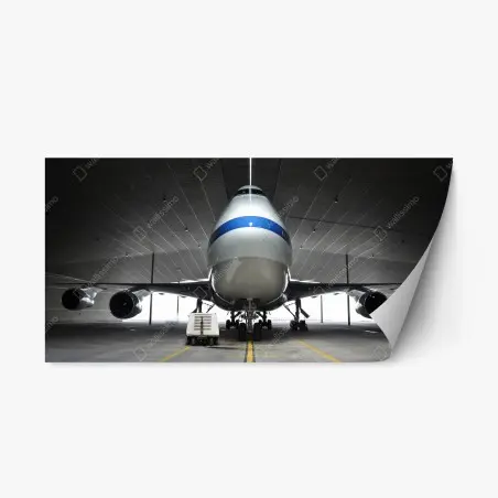 Repositionierbarer Aufkleber frachter im hangar - frontansicht des jets – Pixers®