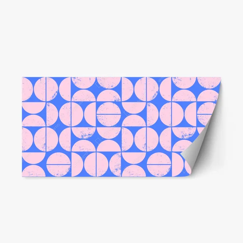 Repositionierbarer Aufkleber pastell geometrisches kreismuster