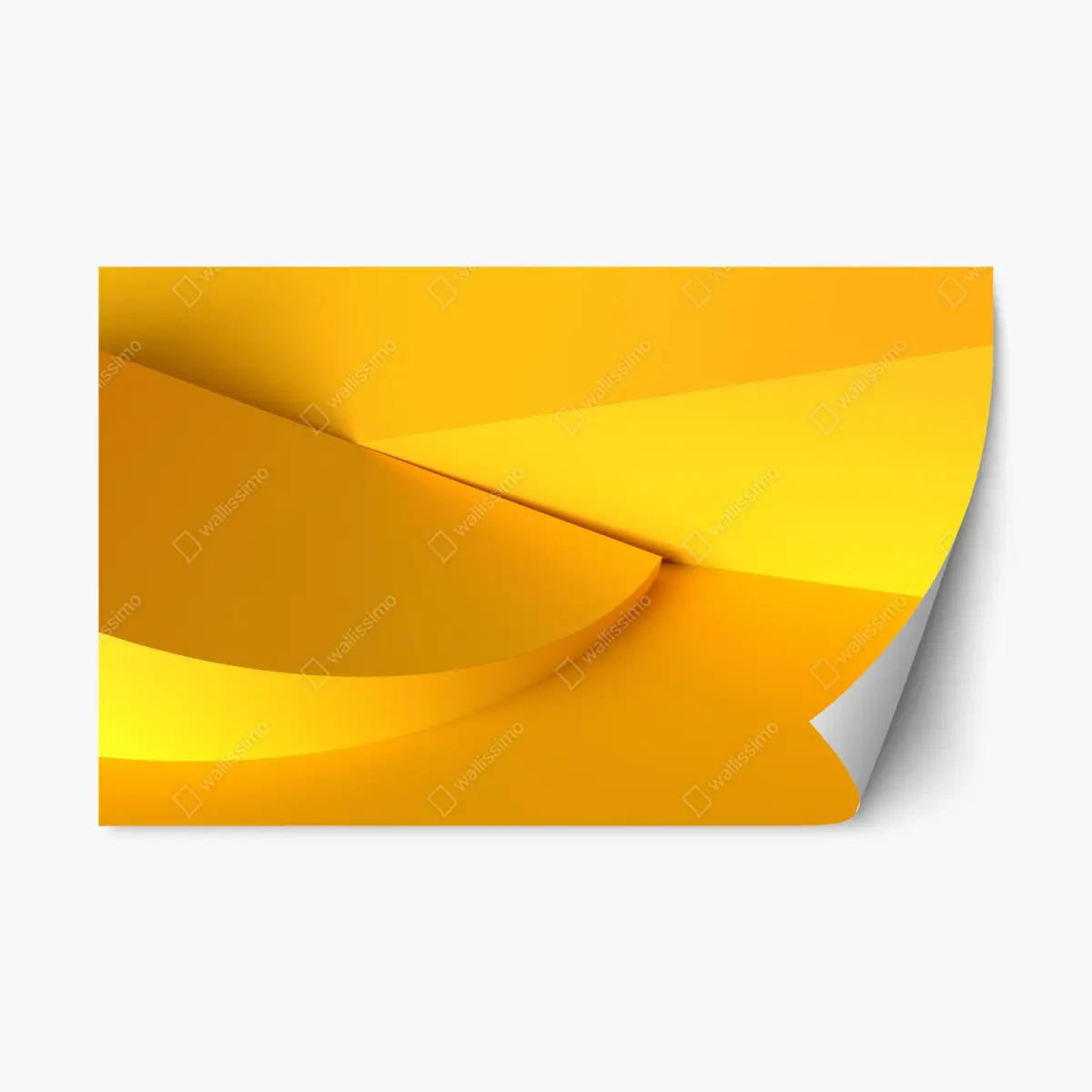 Repositionierbarer Aufkleber gelbe geometrische abstraktion 3d – Pixers®