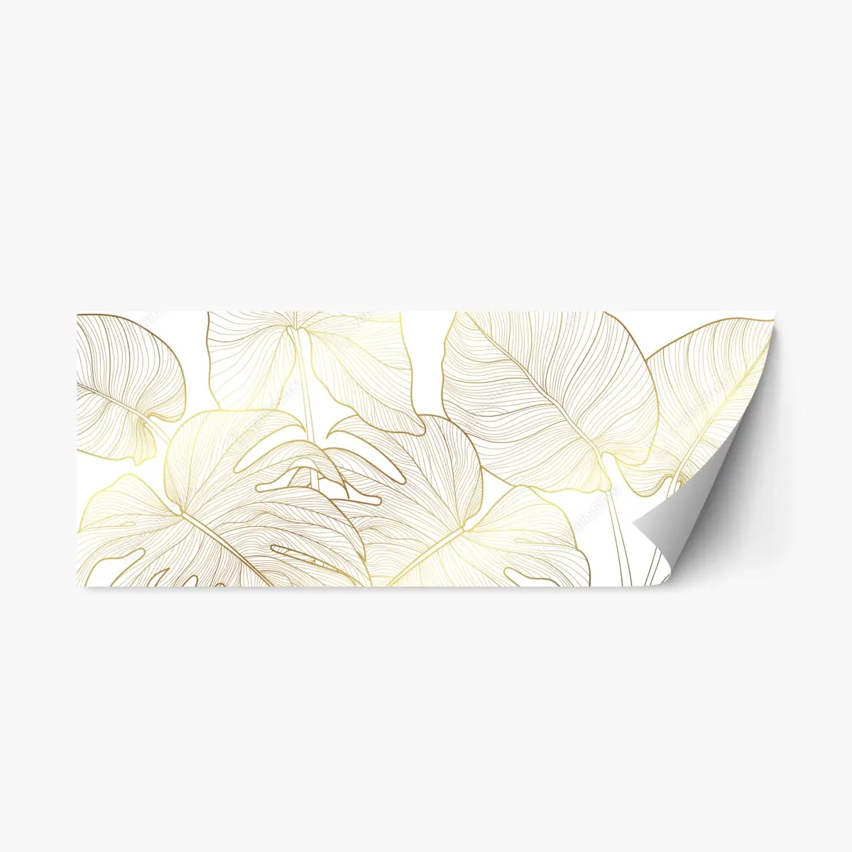 Repositionierbarer Aufkleber goldene botanische blattzeichnung – Pixers®
