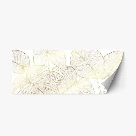 Repositionierbarer Aufkleber goldene botanische blattzeichnung – Pixers®