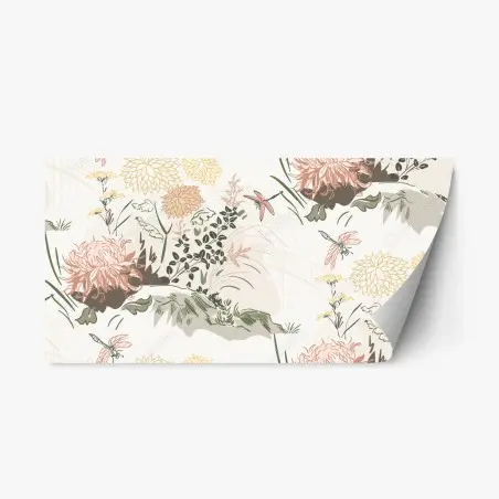 Repositionierbarer Aufkleber zartes pastell-blumenmuster – Pixers®