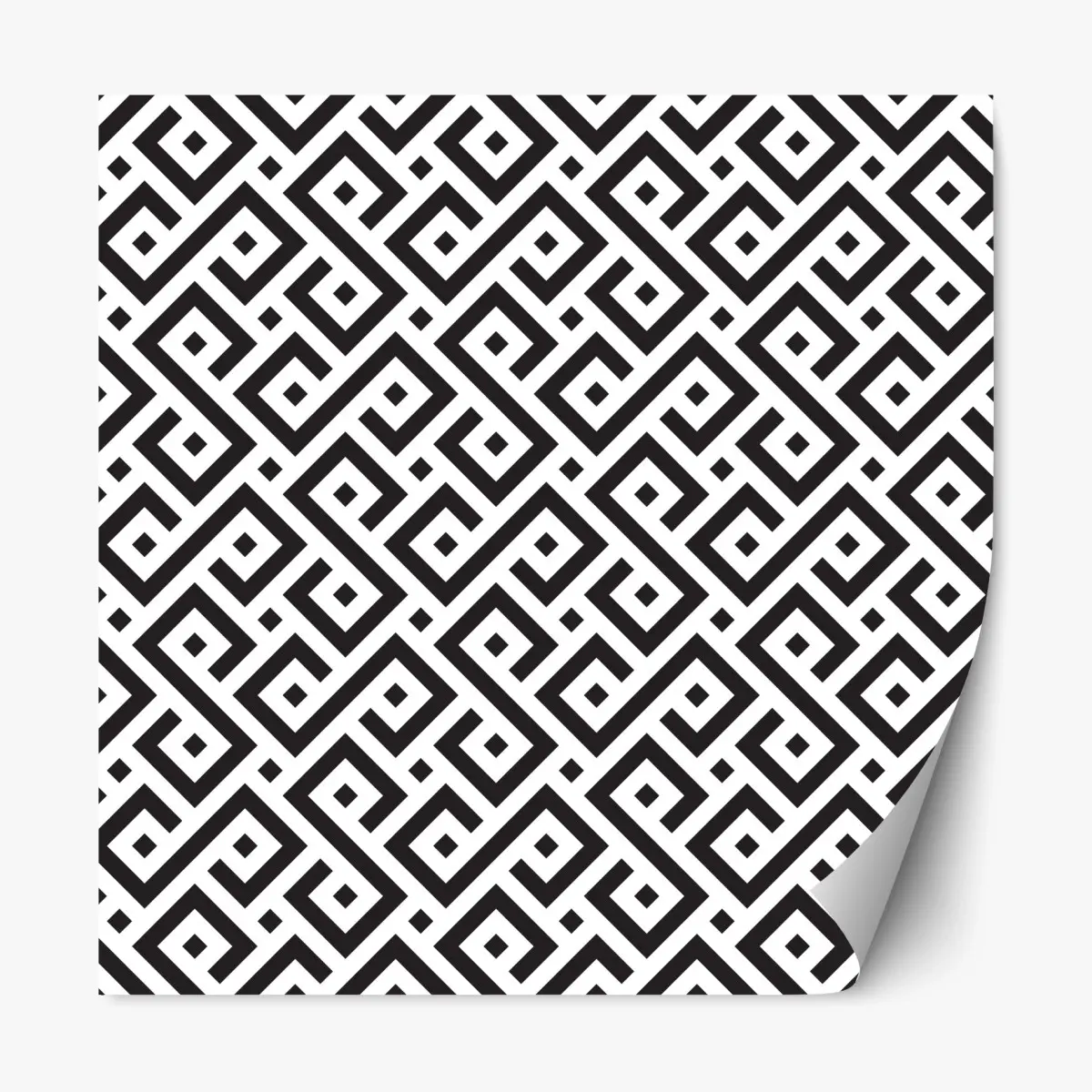 Repositionierbarer Aufkleber zeitloses schwarz-weiß geometrisches muster – Pixers®