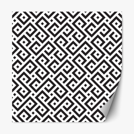 Repositionierbarer Aufkleber zeitloses schwarz-weiß geometrisches muster – Pixers®