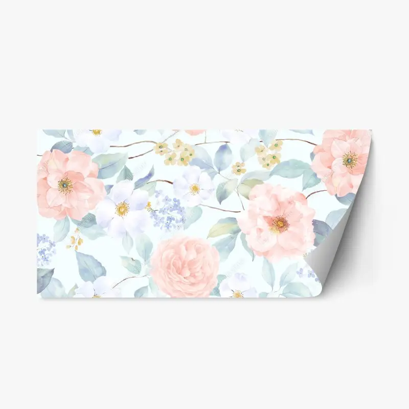 Repositionierbarer Aufkleber zarte pastellblumen in aquarell