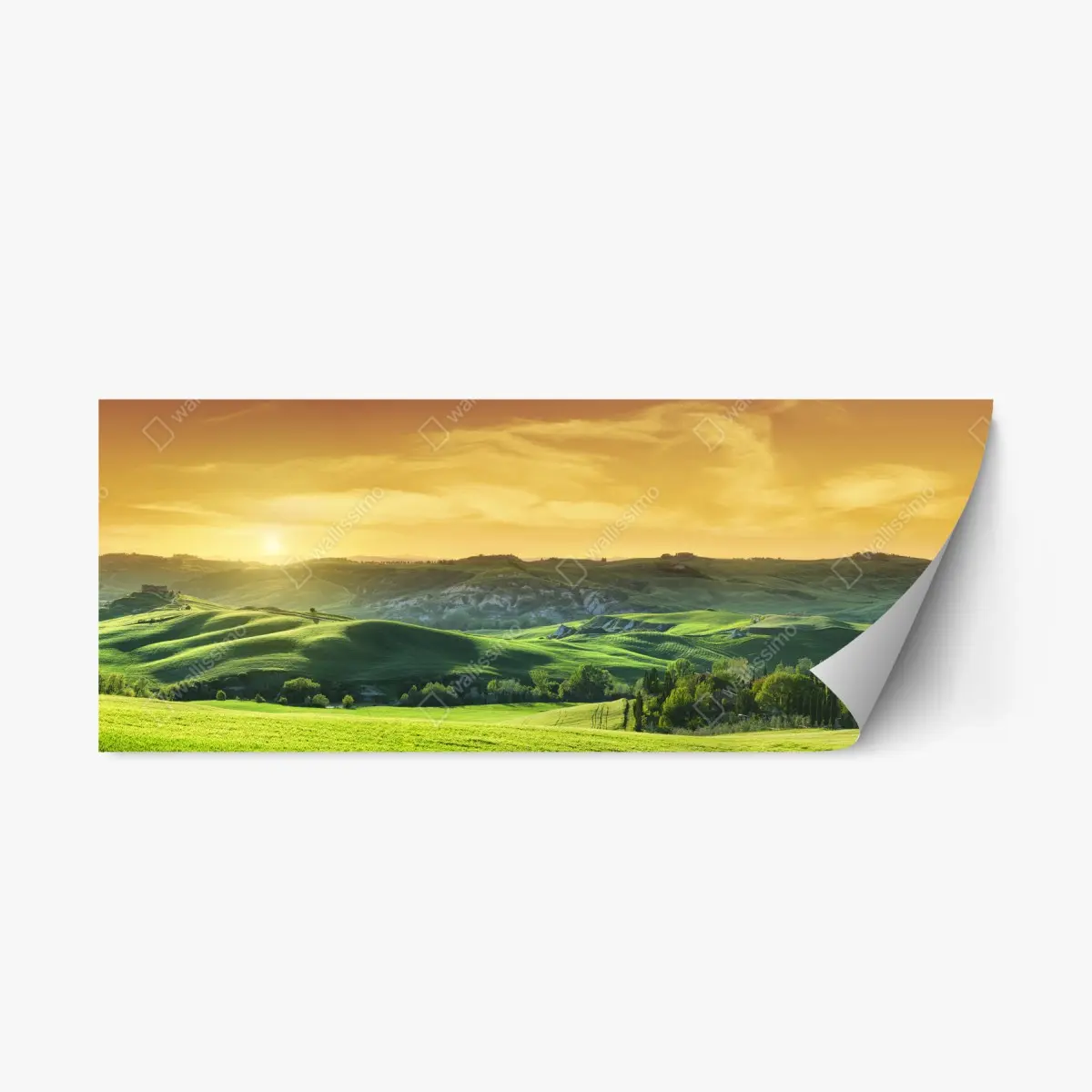 Repositionierbarer Aufkleber Toskana hügel im sonnenuntergang – Pixers®